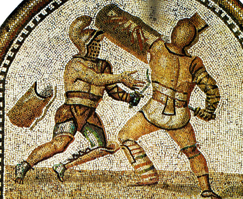Mosaic - Gladiators fighting