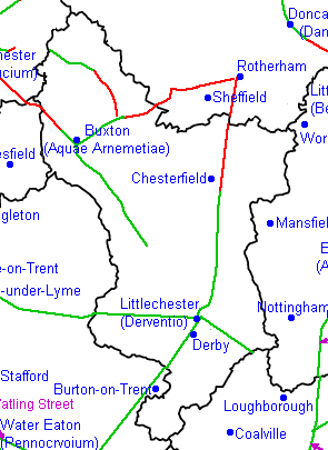 Roman roads of Derbyshire