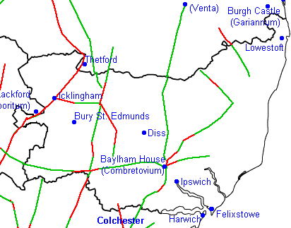 Roman roads of Suffolk