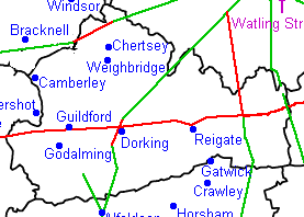 Roman roads of Surrey
