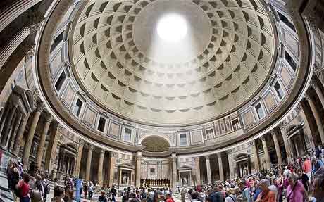 The Roman Pantheon, made of concrete