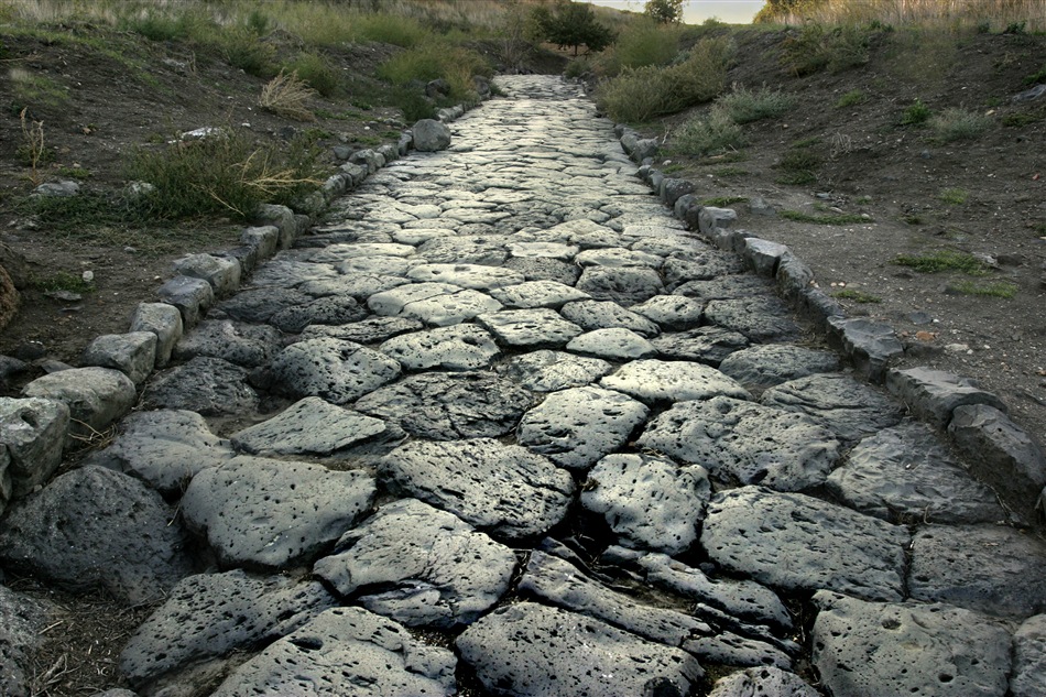 Photo of section of original Roman road.