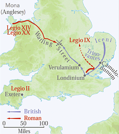 The route Venta to Colchester