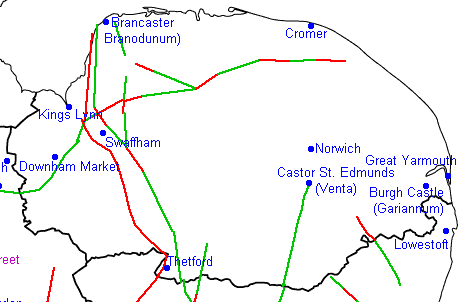 Roman roads of Norfolk