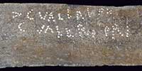 Original 																Pompeii Gladius detail showing soldiers name marked on blade from the 