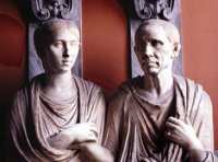 Busts of a Roman husband and wife